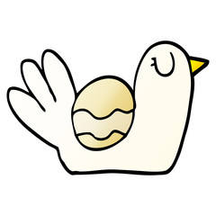 vector gradient illustration cartoon nesting bird