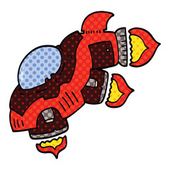 comic book style cartoon space ship