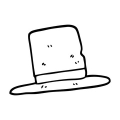 black and white cartoon top hat