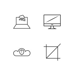 web simple outlined icons set