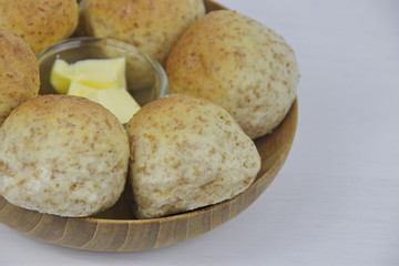 Mini Whole Wheat Bread with Butter for Quick Breakfast