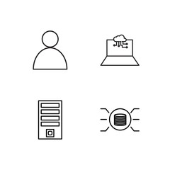 web simple outlined icons set