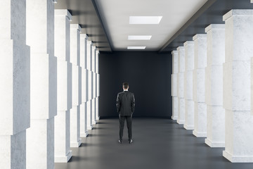Fototapeta premium Businessman in modern tunnel