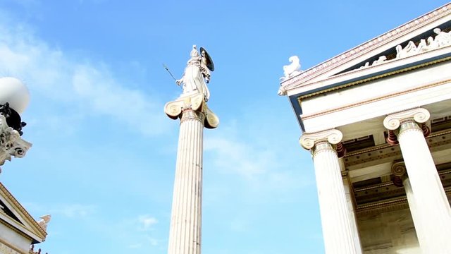 Classic statue of Athena in the entrance of academy of Athens