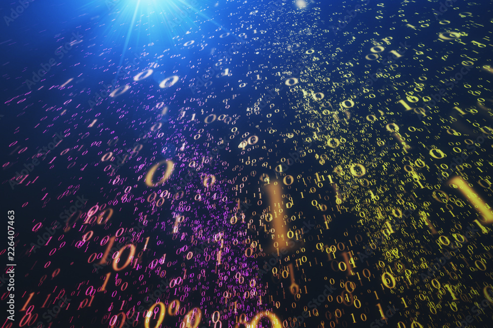 Poster Creative glowing binary code wallpaper
