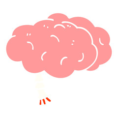 flat color illustration cartoon brain