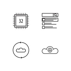 web simple outlined icons set