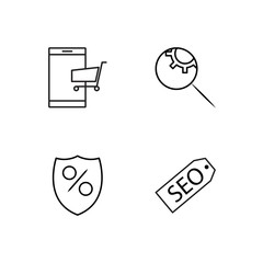 web simple outlined icons set