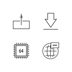 web simple outlined icons set