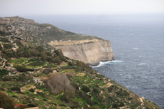 Landscape view of Dingli cliffs. Malta