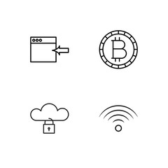 web simple outlined icons set
