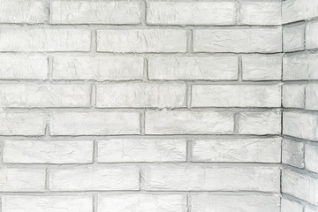 Modern white brick wall texture for background