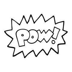 black and white cartoon pow symbol