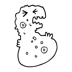 black and white cartoon germ