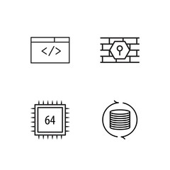 web simple outlined icons set