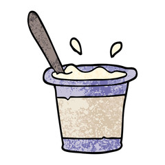 grunge textured illustration cartoon yogurt