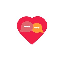 Heart love Icon Dialogue logo vector