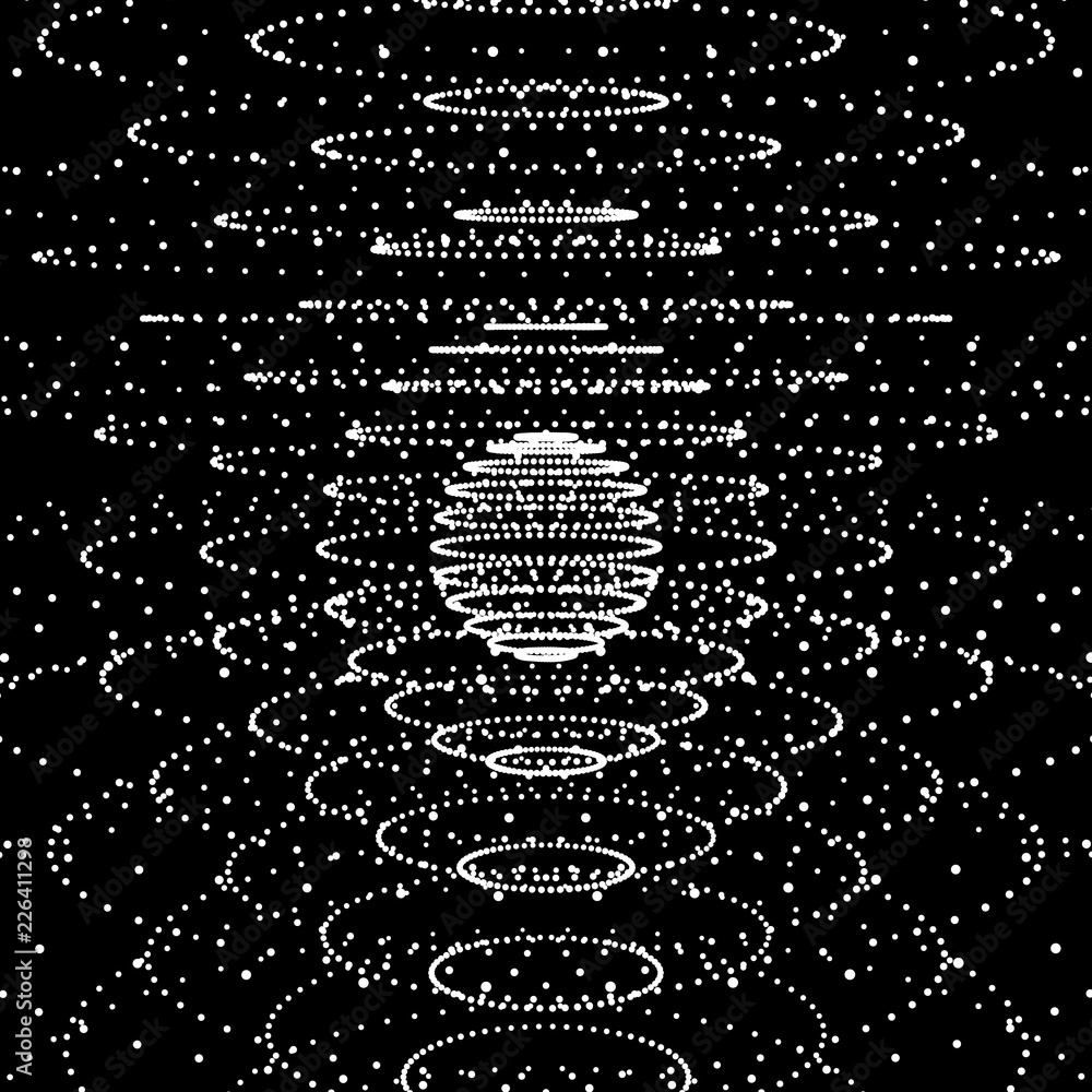 Poster abstract 3d sphere made of points. futuristic technology style. sphere particles. background vector.