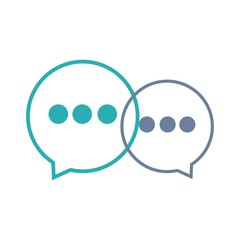 Talking - speech bubbles vector logo concept illustration in flat style.