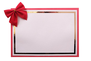 Christmas card red ribbon bow