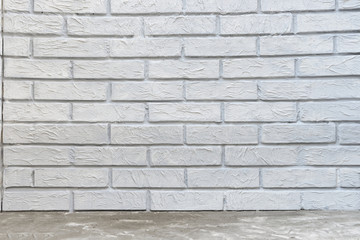 Modern white brick wall texture for background