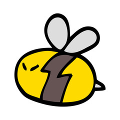 hand drawn doodle style cartoon bee