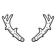 black and white cartoon antlers