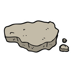 hand drawn doodle style cartoon old rock