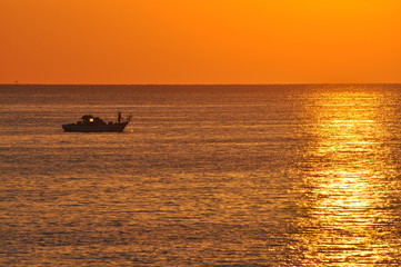 Obraz premium The beautiful boat in open sea