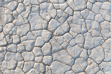 Closeup of the dry surface of Bonnie Claire Playa in Nevada