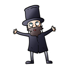 vector gradient illustration cartoon victorian man