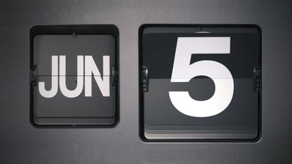 Flip calendar, 1st June to 1st July. 6 of 12.