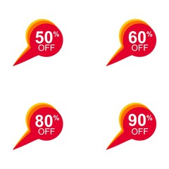 Discount tag with special offer sale sticker. Promo tag discount offer layout. Sale label with advertise offer design template. Sticker sign price isolated modern graphic style vector illustration.