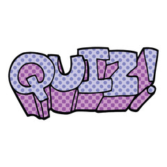 comic book style cartoon quiz symbol