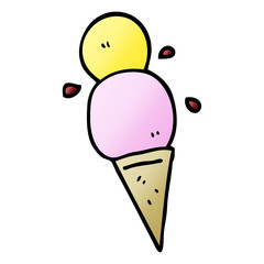 vector gradient illustration cartoon ice cream cone