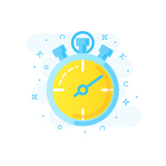 Healthy lifestyle banner concept icon of stopwatch for sports