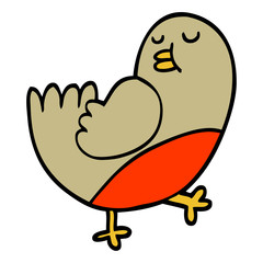 hand drawn doodle style cartoon christmas robin