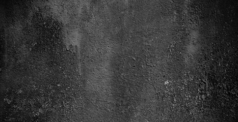 Panoramic Abstract Grunge Black Background With Copy Space