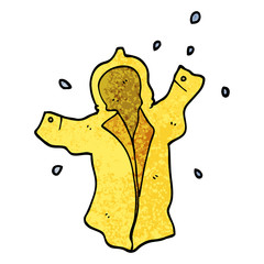 grunge textured illustration cartoon wet rain coat