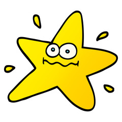 funny vector gradient illustration cartoon star