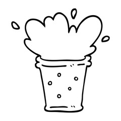 black and white cartoon fizzy drink