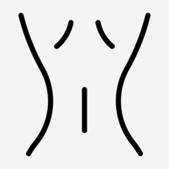 Outline female back pixel perfect vector icon