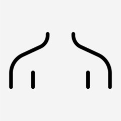 Outline female shoulder pixel perfect vector icon