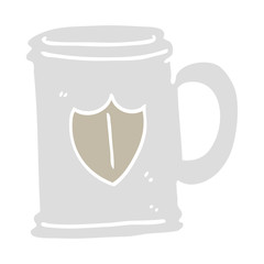 flat color illustration cartoon tankard