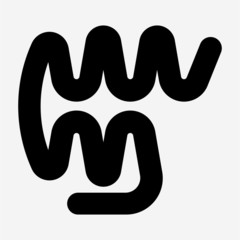 Glyph small intestine pixel perfect vector icon