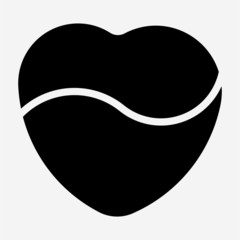 Glyph heart pixel perfect vector icon
