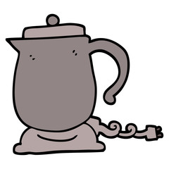 hand drawn doodle style cartoon kettle