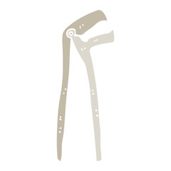 flat color illustration cartoon plumbers wrench