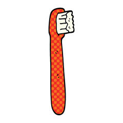 comic book style cartoon tooth brush