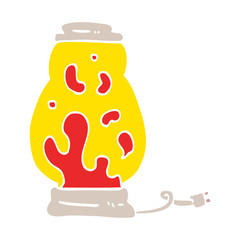 flat color illustration cartoon lava lamp